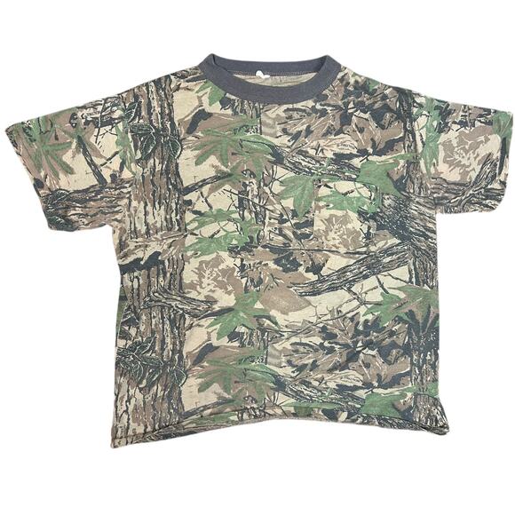 Vintage Other - Vintage 90's Camo T-Shirt Camouflage Hunting Tee Short Sleeve Pocket Crewneck
